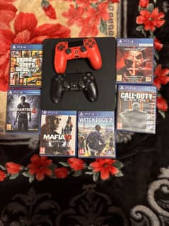 PS4 slim 500gb with 2conttrolar and 6games