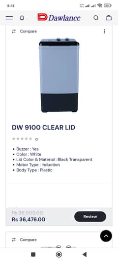 Dawlance washing machine 10kg