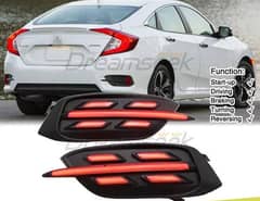 Honda Civic X Porsche  design Rear bumper DRL 2016-2021