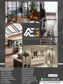 GLASS & ALUMINIUM/Fitting Wallpaper Glass Paper I Blinds I Roller,Door