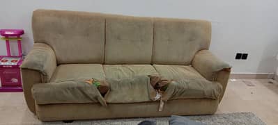 7 seather sofa,double bed without matress n cupboard.