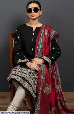 3pc women,s unstitched Embroidered suit