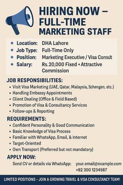  Hiring Now – Full-Time Marketing Staff
