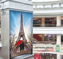 Shopping Mall Lahore Front Wall Mosaic Love in Paris by #ShahidMosaic