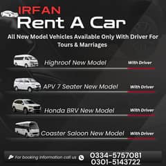Rent A Car/Car Rental/BRV/Tourism Services/Events/Hiace/Grand Cabin