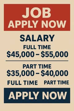 Full time and part time jobs available