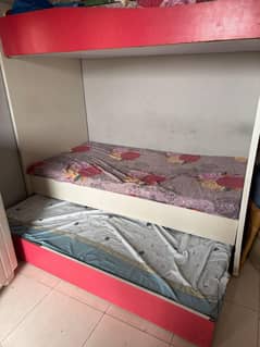 Bunk Bed with Wardrobe & Mattresses - Excellent Value!