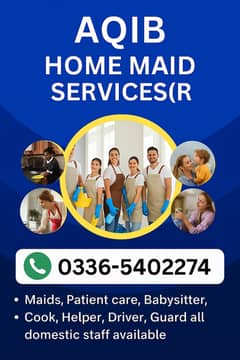 Maids / House Maids / cook / House chef / Baby Sitter maid available