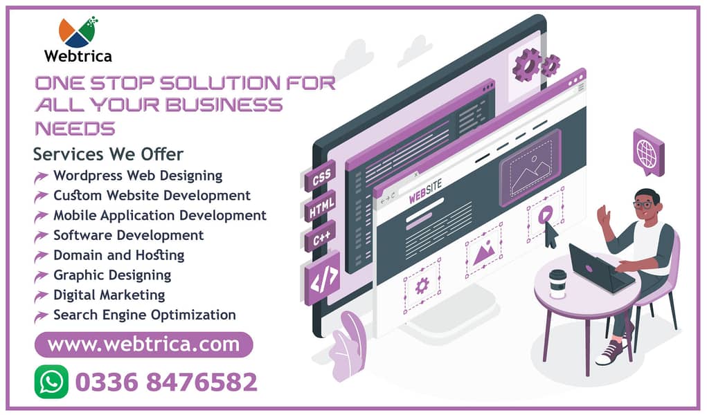 Web Development Domain & Hosting Wordpress Designing Marketing SEO 0