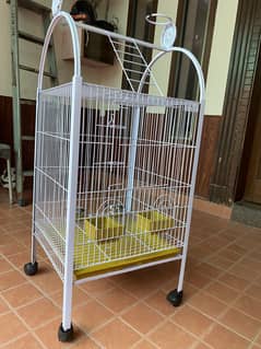 2-Tier Bird & Parrot Cage with Wheels – Feeder, Tray & Play Top