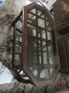 One table with two side tables