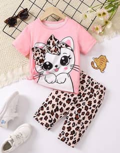 Girl's Stitched Cotton Jersey Printed Night suit 3 years se  10y yes