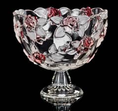 Elegant Rose Crystal Fruit / Vase Bowl For Dining Table