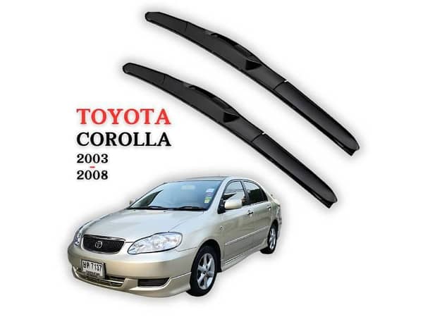 Tri-Stage Windshield Wiper Blades for Toyota Corolla (2003–2007) – All-Weather Rubber | Streak-Free Wipe | Easy OEM Replacement
