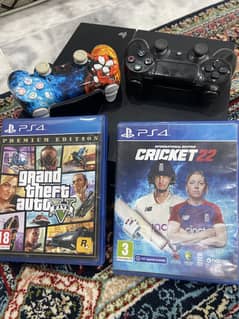 ps4 used , two controllers and one game gta 5 full new condition