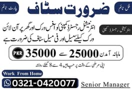 Part time full time Male Female staff required, Matric to Master.