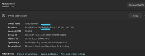 Dell precision: T1700 Processor i7 4770