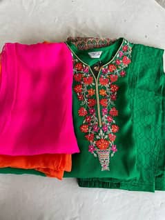 Chinyere 3-Piece Embroidered Dress in pure chiffon– Brand New