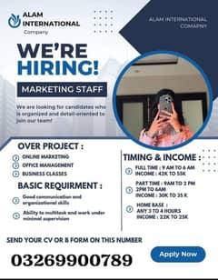 part time / full time job available