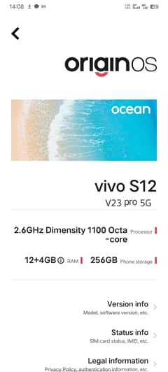 Exchange Offer -Vivo v23 pro 5G Official pta Dule sim 12+256