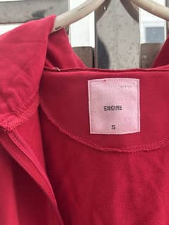 Engine’s red small sized hoodie