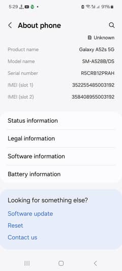 Samsung A52s 5g 8 GB 128 GB PTA Approved