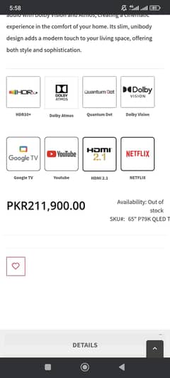 TCL LED 65 Inch