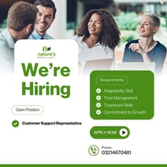 Customer Sales Representative | Staff Required | CSR Required | Jobs
