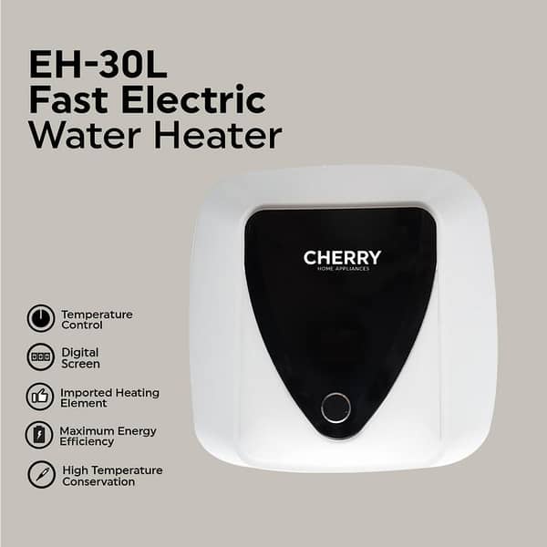 Cherry 30 Liters Smart Electric Water Heater / Smart Electric Water Geyser / Instant Electric Water Geyser / Electric Geyser