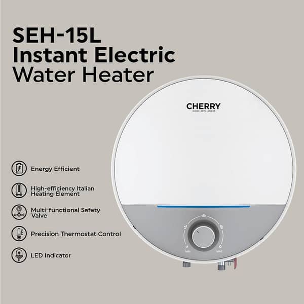 Cherry 15 Liters 70% Energy Saving Smart Electric Water Heater / Smart Electric Water Geyser / Instant Electric Water Geyser / Electric Geyser