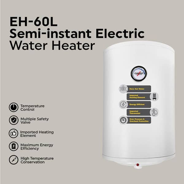 Cherry 60-Litres Semi Instant Electric Water Heater / Electric Water Geyser / Electric Geyser