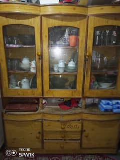 good condition wooden crockery almari