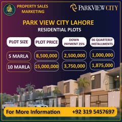 5 Marla Residential Plot Available For Sale in Park View City Lahore