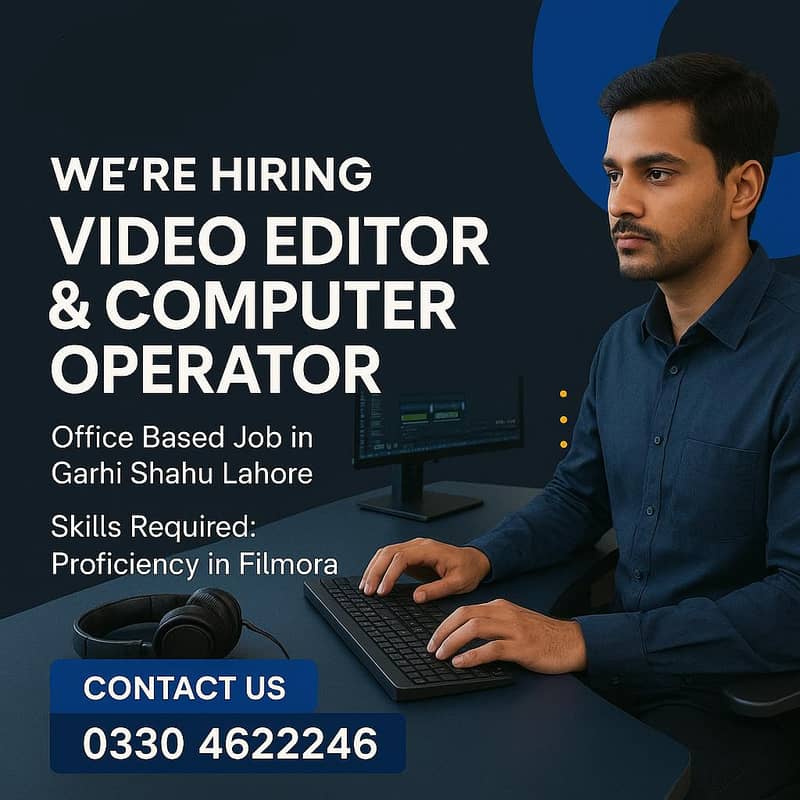 Video Editor & Computer Operator office Based Job 0