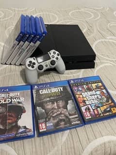 PS4 for Sale with two Controllers + 5 Games