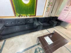 6 seater black sofa