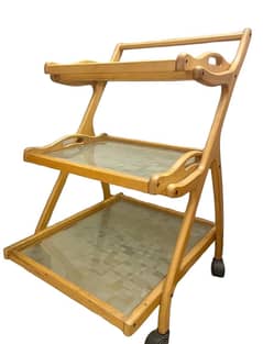 Wooden & Glass Serving Trolley (Tea trolley)