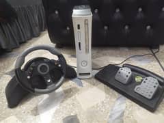 Xbox 360 Jasper with Steering wheel with 20+ installed Games