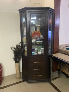 Premium Kikar Wood Corner Display Cabinet - Heavy Duty Custom Made