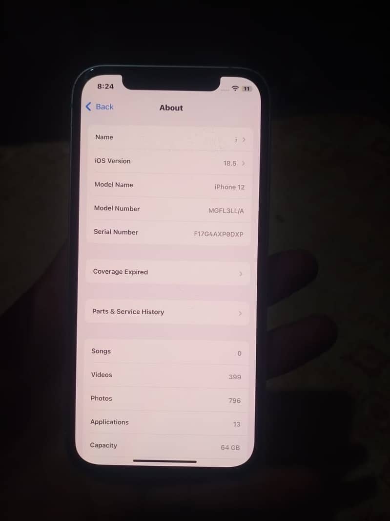 Iphone 12 jv all ok only display msg 0
