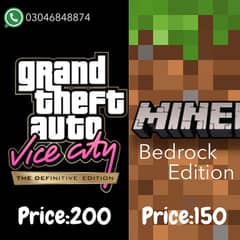 MINECRAFT BEDROCK EDITION (PAID VERSION) | GTA VC DEFINITIVE EDITION