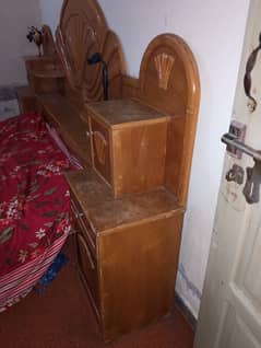 Pure wooden bed without mattress