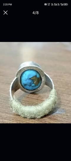 Irani Feroza Stone With Chandi Ring  For Sale
