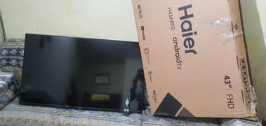 Haier 43 inch borderless android led with originao voice remote box