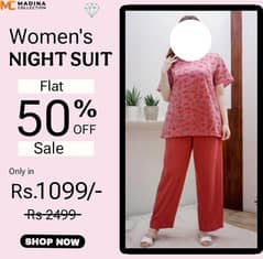 women Half sleeve Night suit