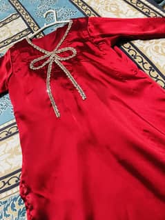 Trendy dress with hand printed duppta