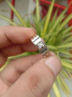 100% Natural goOd Qualiity  DiamOnd in Pure Silver Ring