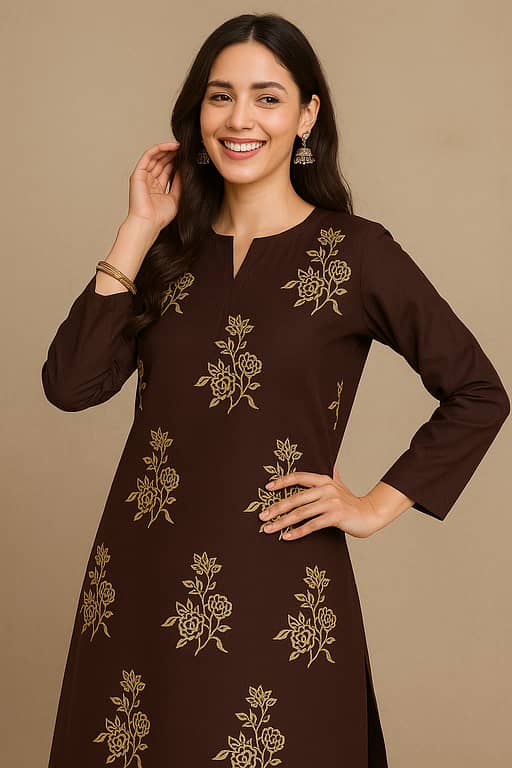 Ghazi GZ-PJ-BR04 Brown Unstitched Lawn Suit - 2 Piece Women's Outfit - PunjRung Collection