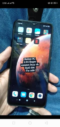 urgent sale 12000 Redmi 9C 3/64 dual sim pta approved finger camera ok
