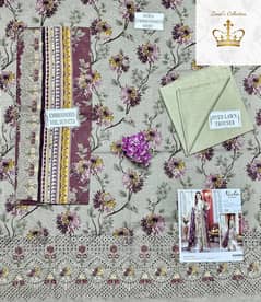 Women's Unstitched Printed Embroidered Suit